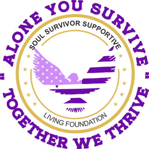 Purple bird logo for survivor support foundation.