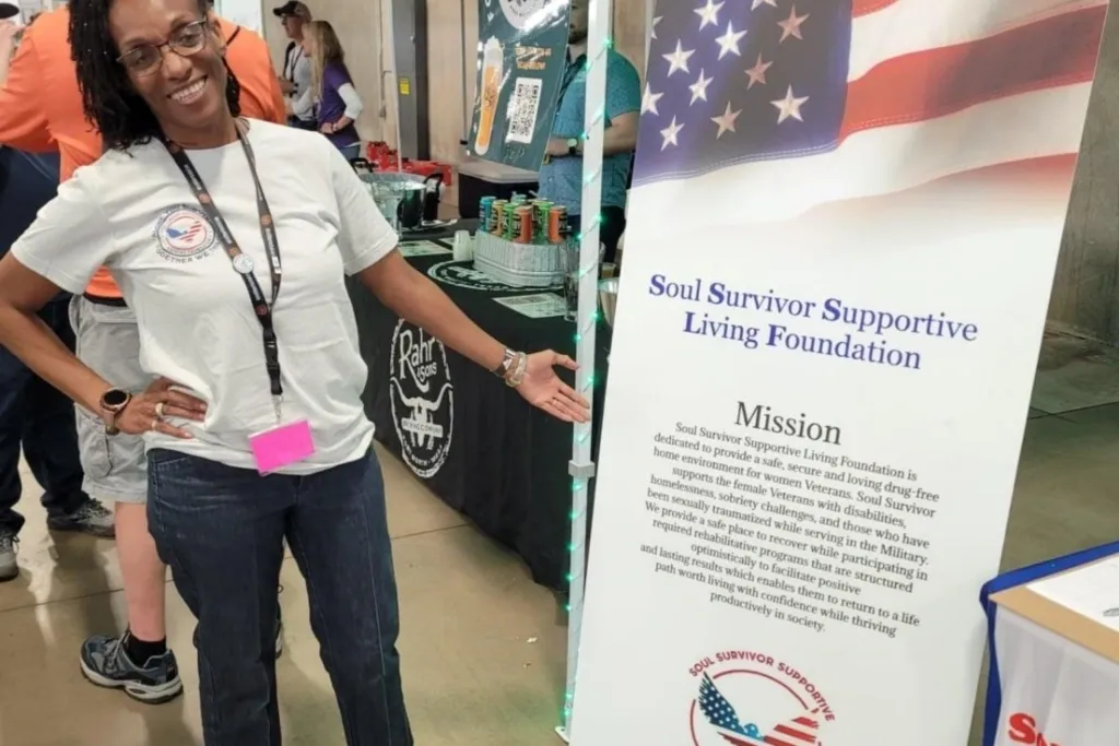 Woman smiling at Soul Survivor Supportive Living Foundation.