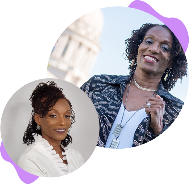 Two smiling Black women with different hairstyles.